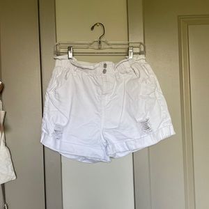 White jean shorts
